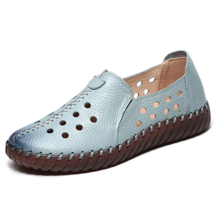 Genuine Leather Ballet Flats Shoes Women Vintage Luxury High Quality Loafers Women's Moccasins Casual Elegant Ladies Wide Shoes