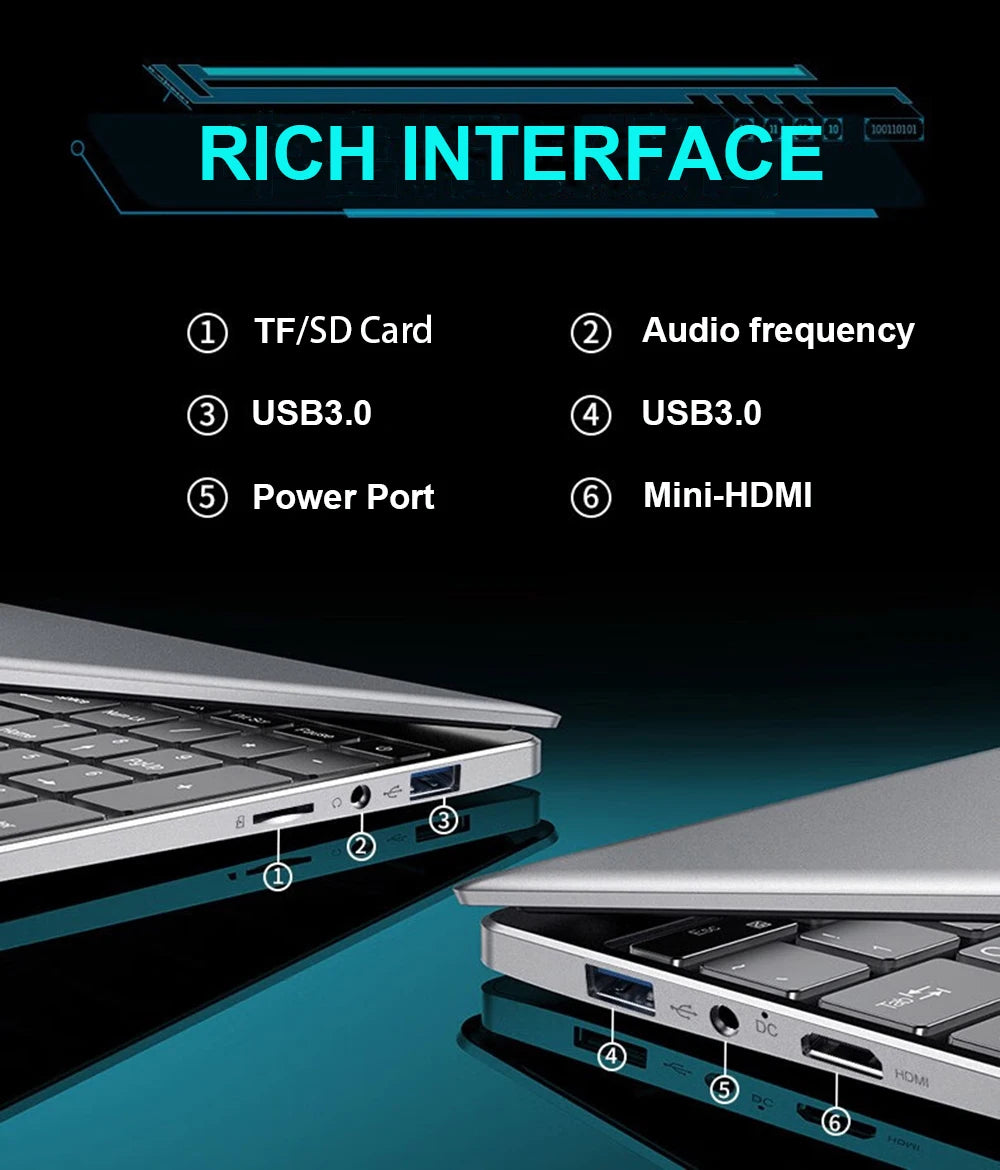 Windows 11 15.6" Ultra Slim Portable Laptop intel Core  i9-9900U 16GB RAM 1TB 2TB SSD Fingerprint Office Gaming Laptop PC