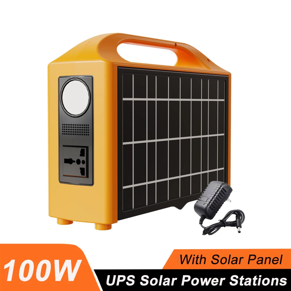 Gaiaray Portable Power Station 100W 220V 110V Power Supply Solar Generator Outdoor Backup Power LED With Solar Panel For Camping