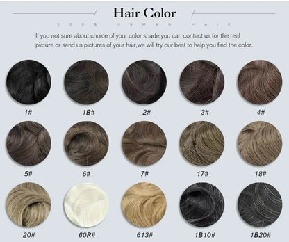 Full Lace Hair System Men Wig With Realistic Hairline Toupee For Men Breathable Male Hair Prosthesis 100% Human Hair Wig For Man