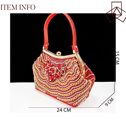 QUEENA Yan  Dazzling Dreams: Full Rhinestone High Heels and Coordinated Bag for Timeless Style