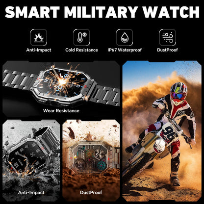 2026 Fashion 2.1 Inch AMOLED Smart Watch Men Bluetooth Call 107 Sports Mode GPS Trajectory Heart Rate Blood Pressure Oxygen Monitor 650mAh Long Standby Waterproof Fitness Tracker Smartwatch For Android IOS