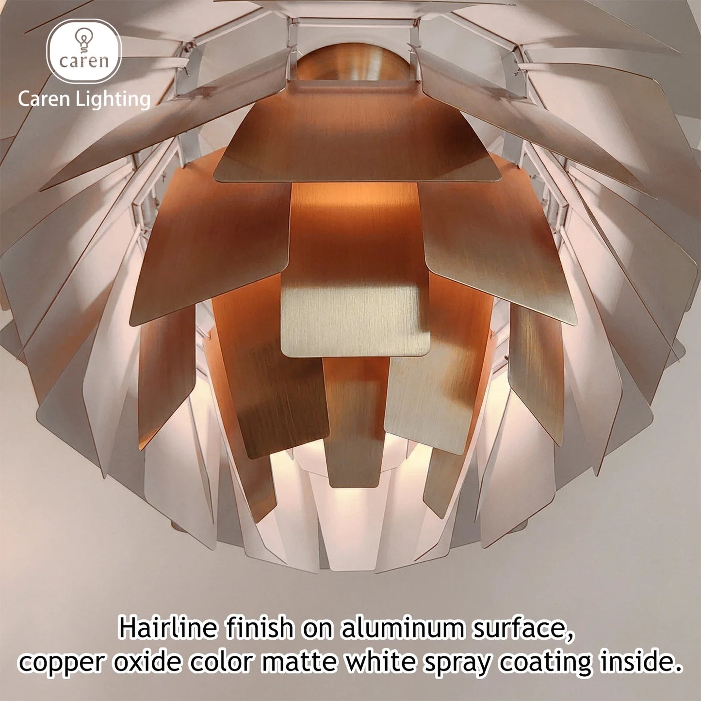 Mid-Century Danish Iconic Lights DIY Full Component Conifer Cone Chandelier Layered Petal Pendant Core Support Skeleton Leaves