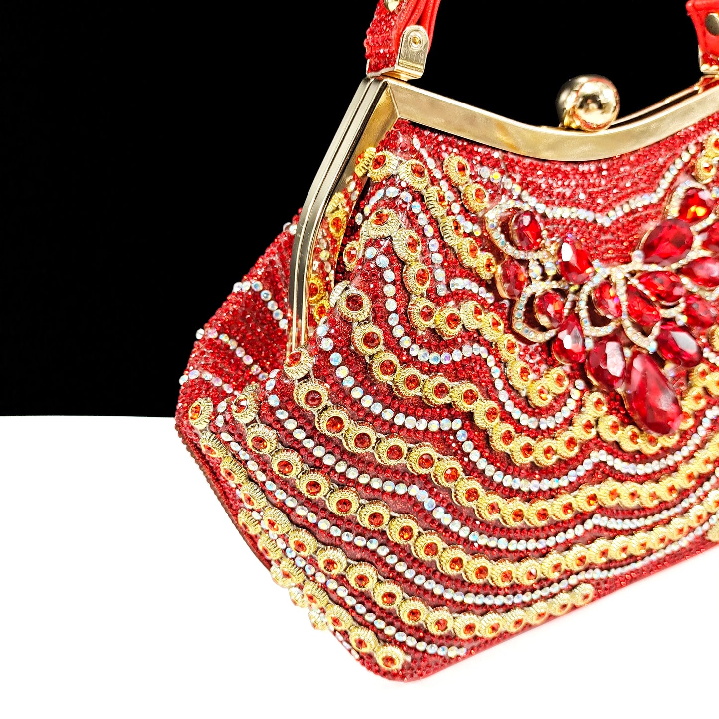 QUEENA Yan  Dazzling Dreams: Full Rhinestone High Heels and Coordinated Bag for Timeless Style