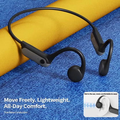 2026 Upgraded Open Ear Headphones, Wireless Sports Earphones with Mic, Long Battery Life for Running, Fitness & Cycling - Black