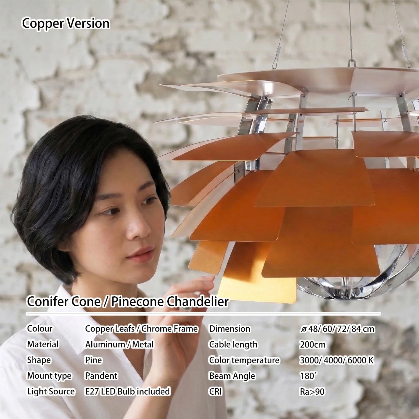 Mid-Century Danish Iconic Lights DIY Full Component Conifer Cone Chandelier Layered Petal Pendant Core Support Skeleton Leaves