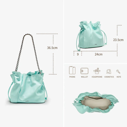 BAFELLI 2026 NEW WOMEN'S BAG LEATHER CASUAL BUCKET HANDBAGS FOR FEMALE TREND FASHION SHOPPER PURSE LUXURY BRAND SHOULDER