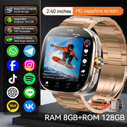 M99 Smartwatch 5G With 2.4inch Amoled Screen 900W Rotating Camera WIFI GPS Position Compass NFC Bluetooth Smart Watch Men Women