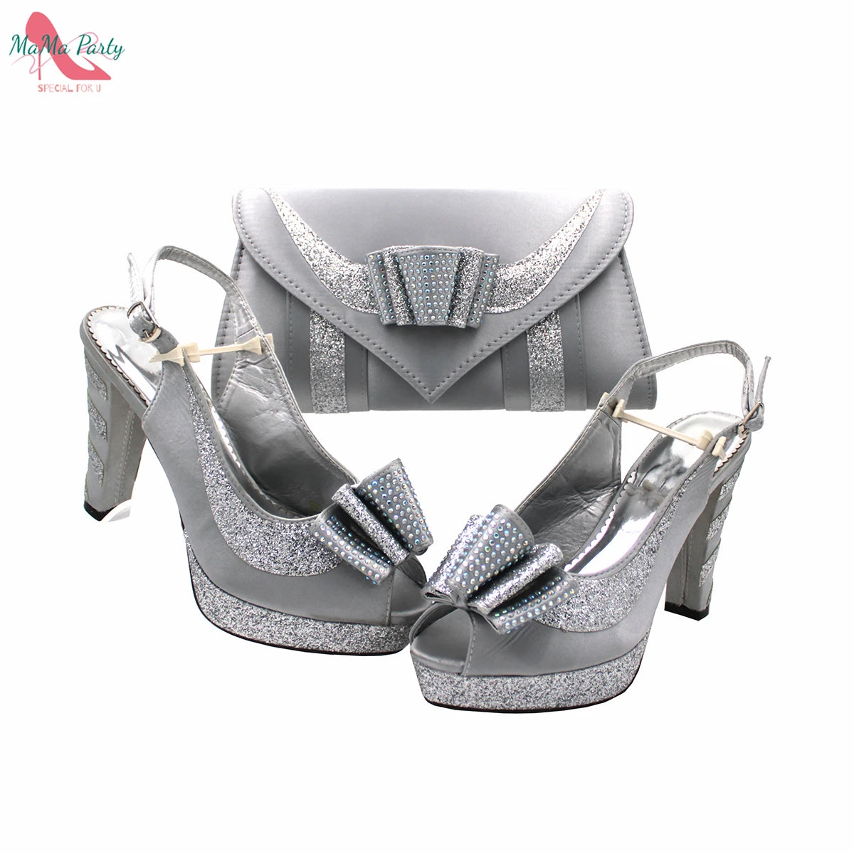 2024 High Quality Fashion Nigerian Women Shoes Matching Bag Set in Royal Blue Color Specials Design with Appliques for Party