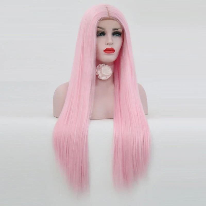 Charisma Blond Wigs Synthetic Lace Front Wig Long Silky Straight Lace Front Wig Heat Resistant Fiber Hair Cosplay Wigs For Women
