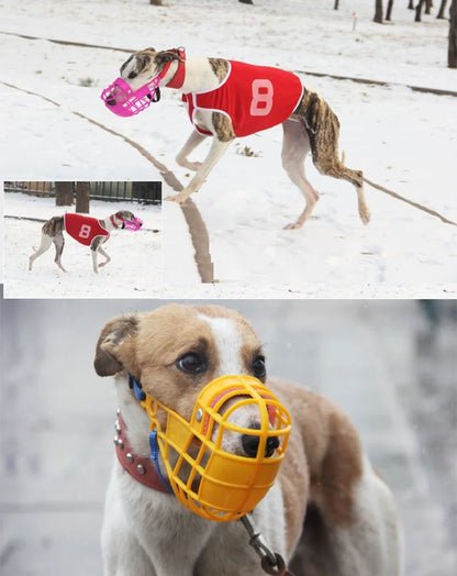 Pet Dog Muzzle Breathable Basket Muzzle Large Dogs Stop Biting Barking Chewing For Greyhound Gree Whippet Dogs Supplies
