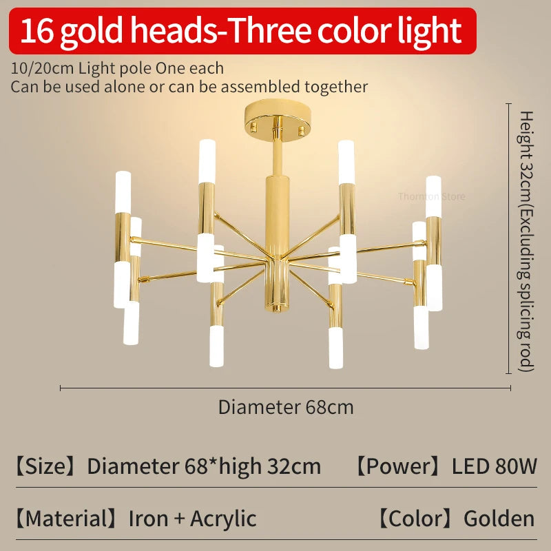 Lights For Living Room Dining Room Nordic Pendant Light Modern Ceiling Chandeliers Bedroom Decoration Lamp Gloden Light Fixrurn