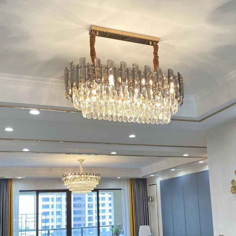 Ceiling Lamp For Living Room  Round Crystal Kitchen Lamp Simple Modern Atmosphere Bedroom Dining Room Lamp Light Pandant lights