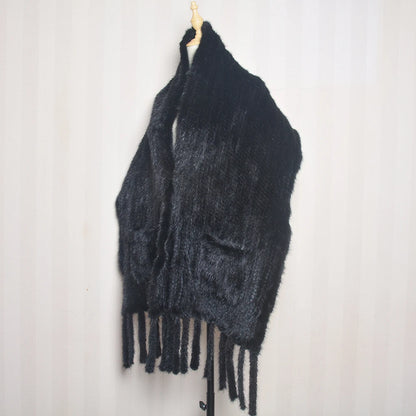 2026 Hot Sale Long Style Winter Warm Real Natural Mink Fur Scarf Real Mink Fur Shawl Fashion Women Knitted Real Mink Fur Scarves