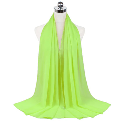 Muslim Chiffon Hijab Scarf Women Long Solid Color Head Wrap For Women Hijabs Scarves Ladies Muslim Veil Jersey Hijabs