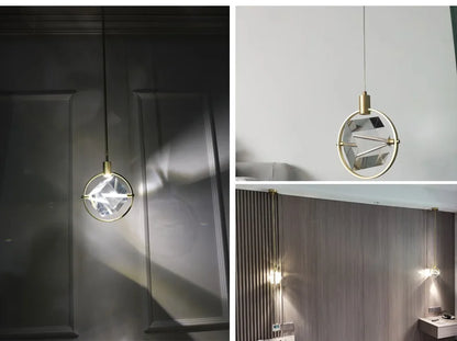 Crystal Led Pendant Lights Kitchen Fixture Suspension Bedside Hanging Lamp Nordic Loft Living Room Dining Room Indoor Home Decor
