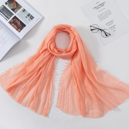 2026 Muslim Fashion Women Crinkle Hijab Scarf Soft Solid Head Scarves Turban Shawls and Wraps Hijab femme musulman kopftuch
