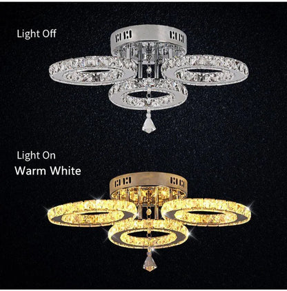 Modern Pendant Light Led Crystal Ring Ceiling Lamp Living Dining Room Chandelier Lustre Bedroom Luxury Home Decor Fixture Lumina