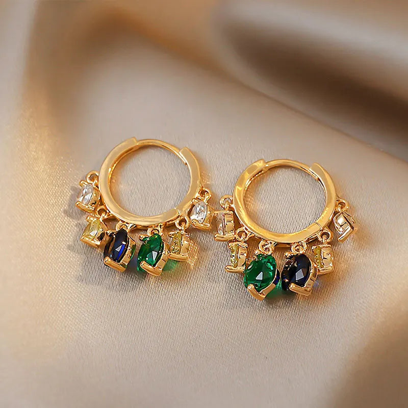 2023 New French Fashion Earring Temperament Luxury Top Quality Zircon Earrings 2021 Trend Personalized Luxury Jewelry Pendant