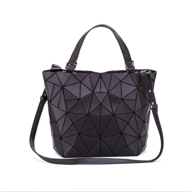 Ladies Luminous Bag Geometric Bags for Women 2024 Quilted Shoulder Bags Laser Plain Folding Female Handbags Bolsa Feminina