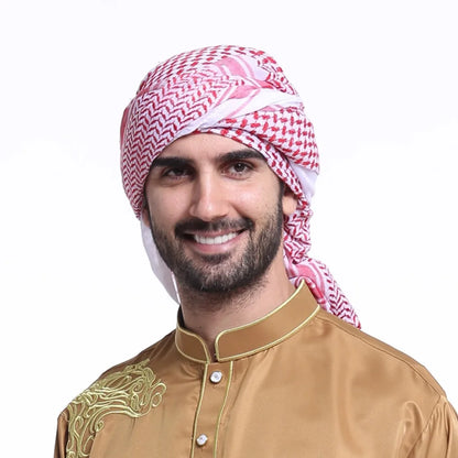 2026 Men Arab Headwear Hijab Scarf Islamic foulard Print Scarf Turban Arabic Headcover for men's muslim clothing prayer turbante