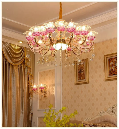 Luxury Living Room Chandelier Crystals Glass Hall Main Pendant Lamps Restaurant Bedroom French Creative Hanging Light Luminaire