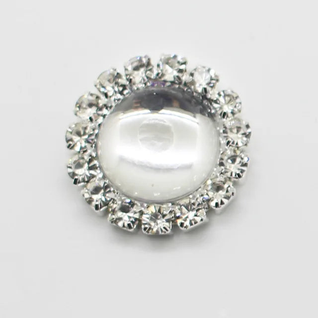 NEW Style 10pcs 15mm Glossy beads Round Diy jewelry Accessories Rhinestone Plate Wedding Invitation Clothing Accessories