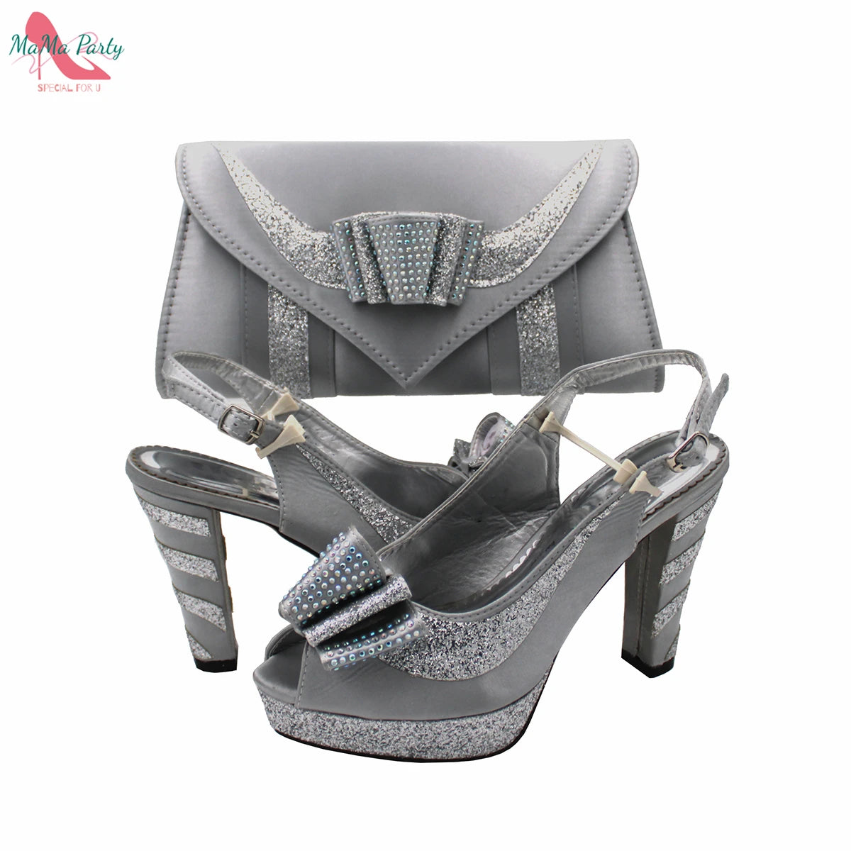 2024 High Quality Fashion Nigerian Women Shoes Matching Bag Set in Royal Blue Color Specials Design with Appliques for Party
