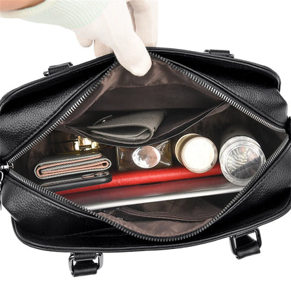 Multi-pocket Handbag Purses Genuine Cowhide Leather Shoulder Bag Luxury Designer Crossbody Messenger Sac Elegant Tote for Women