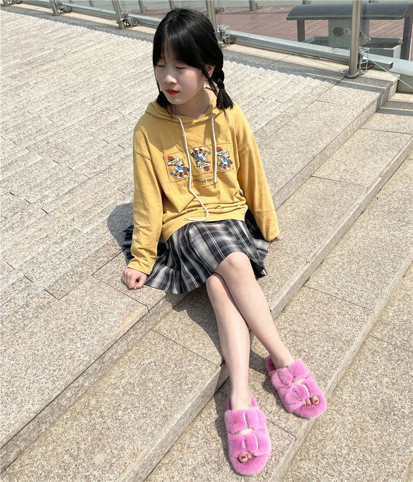 Slippers Ladies Summer Fluffy Mink Fur Slippers 100% Mink Fur Slippers Ladies Sandals 2021 Home Slippers Girls Outdoor Slippers