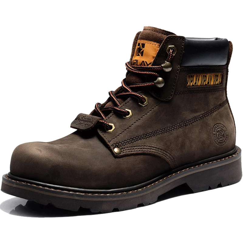 Men  Boots  Leather Shoes Men Popular Comfy Spring Autumn  Shoes Working Ankle Boots  Waterproof Shoes Lovers Shoes Yellow Boots