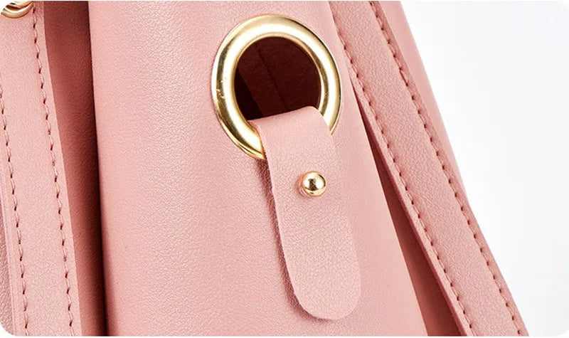 Fashion Women Bucket Handbag Large Capacity PU Leather Shoulder Bag Female  Wild 3 Pcs Set Retro Tote Tassel Messenger Bags 2026
