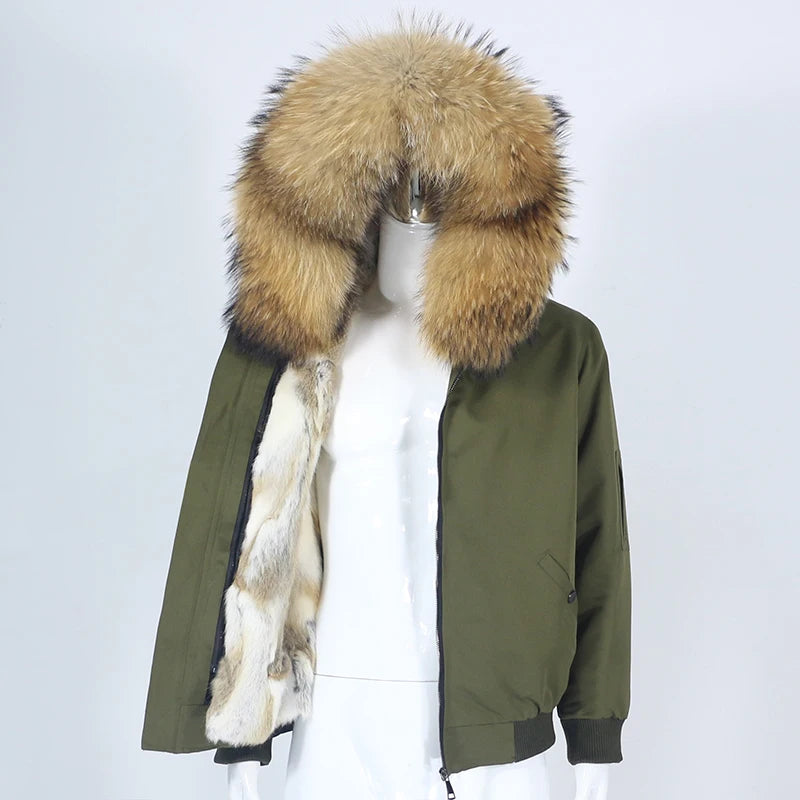 OFTBUY Waterproof Men Bomber Parka Winter Jacket Natural Real Raccoon Fox Fur Coat Collar Hooded Rabbit Liner Streetwear