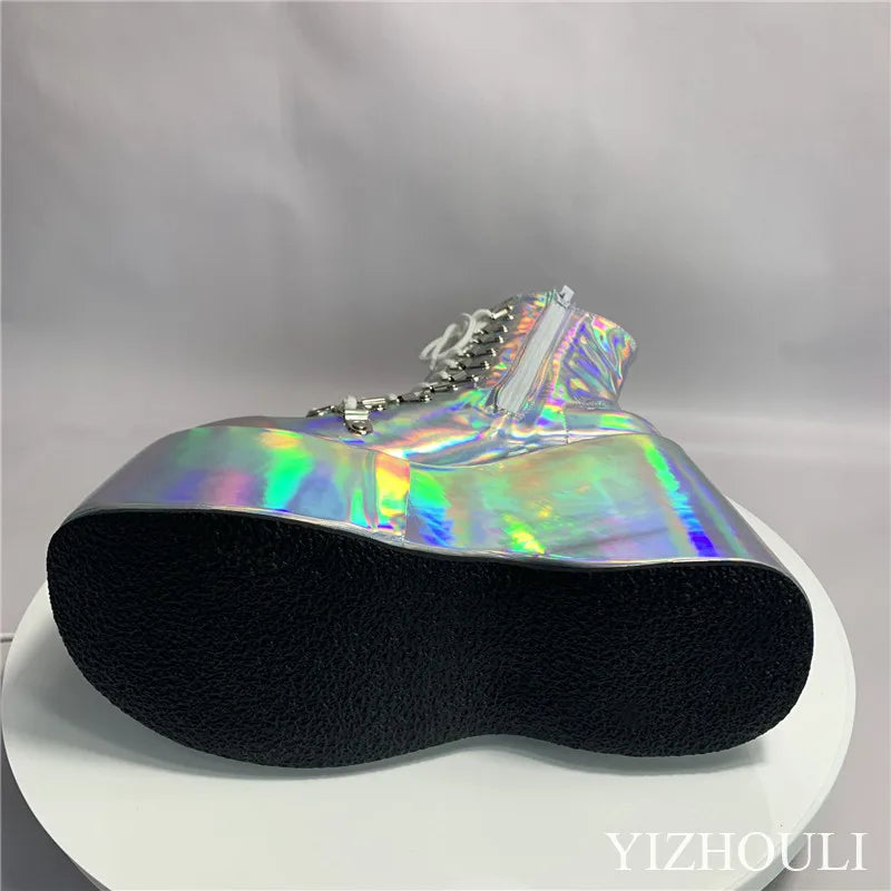 12.5cm fashion wedge heel, stage performance style, street style, sexy custom boots, model stage show ankle boots