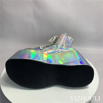 12.5cm fashion wedge heel, stage performance style, street style, sexy custom boots, model stage show ankle boots
