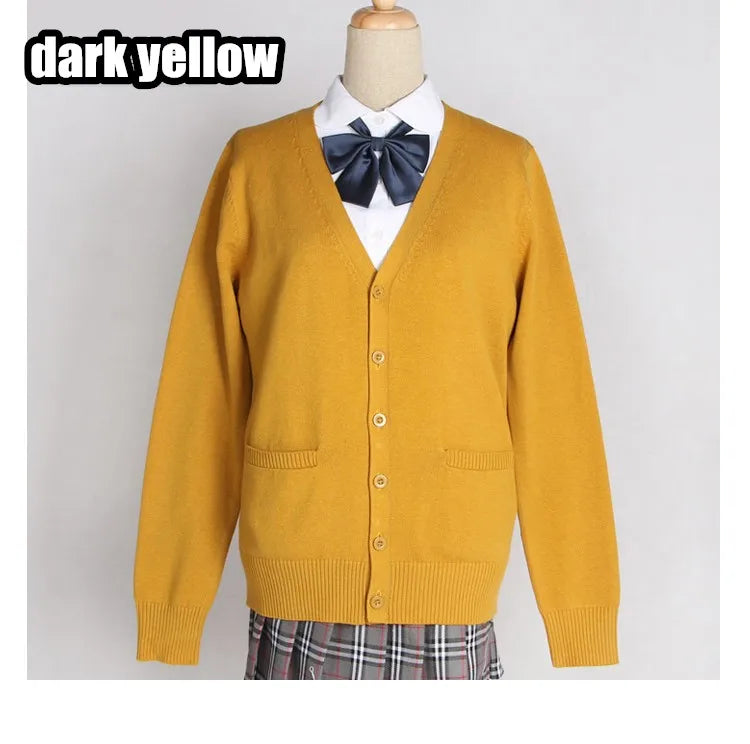 2020 Spring Cosplay School Uniform Sweater For Girls Women Long Sleeve Knitted Japanese Sailor Uniform Cardigans