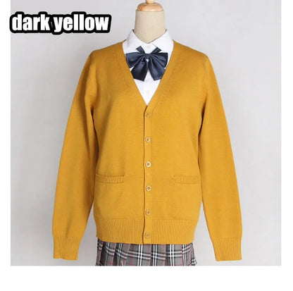 2020 Spring Cosplay School Uniform Sweater For Girls Women Long Sleeve Knitted Japanese Sailor Uniform Cardigans