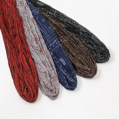 Spain Lovely Polka Floral Crinkle Viscose Shawl Scarf Lady Soft Thin Beach Wrap Pashmina Stole Bufandas Muslim Hijab 175*85Cm