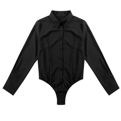 Elegant Bodysuits Female Fashion 2023 Long Sleeve Body Shirts Women Formal Office Lady White Blouses Plus Size Rompers Clothes