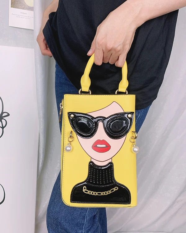 Sexy Lady Face Purses and Handbags for Women Fashion Designer Chain Shoulder Bag Party Clutch Funky Female Crossbody Bags 2022