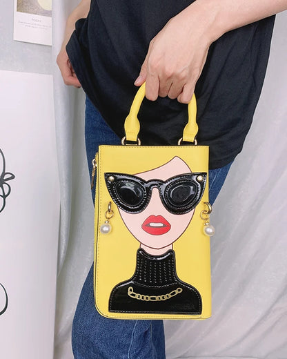 Sexy Lady Face Purses and Handbags for Women Fashion Designer Chain Shoulder Bag Party Clutch Funky Female Crossbody Bags 2022