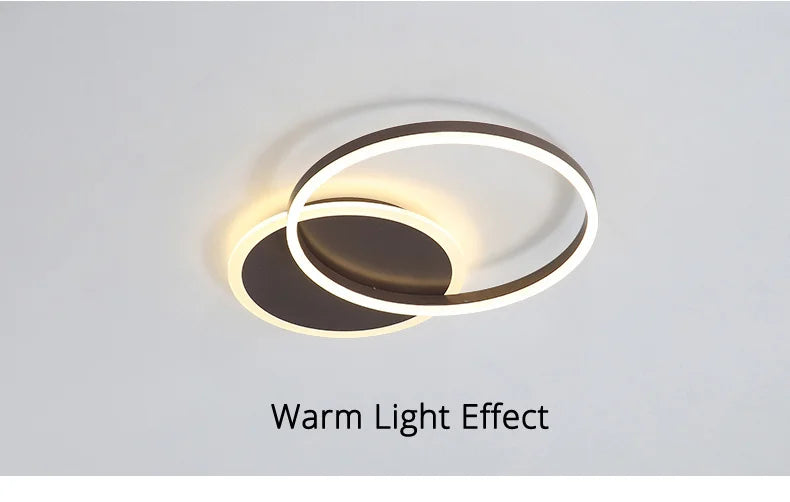 Modern Round Design Ceiling Lights For Living Room Bedroom Gold White Coffee Painted  Circle Rings Lighting Fixtures Luminaire