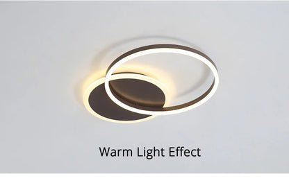 Modern Round Design Ceiling Lights For Living Room Bedroom Gold White Coffee Painted  Circle Rings Lighting Fixtures Luminaire