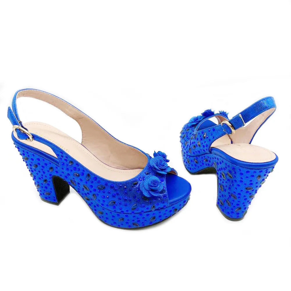 New Arrival Italian Women Shoes and Bag Set Decorated with Rhinestone In Party African Italian Shoes and Bag Set Party Shoes Bag