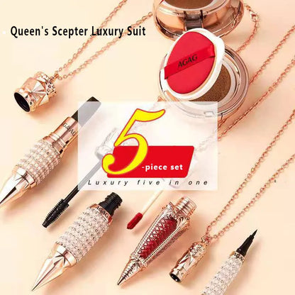 NEW Cosmetic Makeup Set Air Cushion Finishing Powder Face Powder Pearly Lustre Eyeliner Non-Stick Cup 3 Colors Lipstick Kit