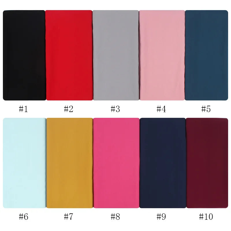New Fashion Women Solid Chiffon Headscarf Ready To Wear Instant Hijab Scarf Muslim Shawl Islamic Hijabs Arab Wrap Head Scarves