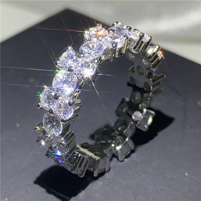 Wholesale Eternity Band Promise ring 925 Sterling silver Diamond cz Engagement Wedding Rings for women Men Finger Party Jewelry