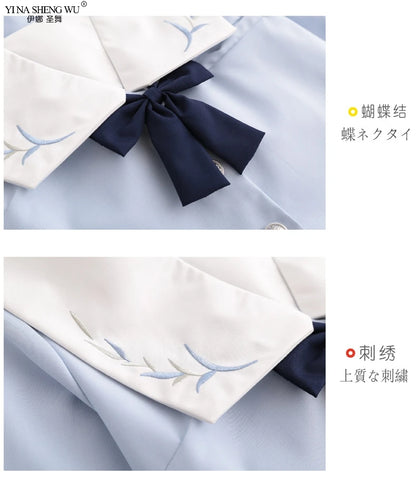 Japanese School JK Uniform Long Short Sleeve Shirt Pleated Skirt Suits Teenage Girls Cheerleading Chorus Party Sailor Uniforms