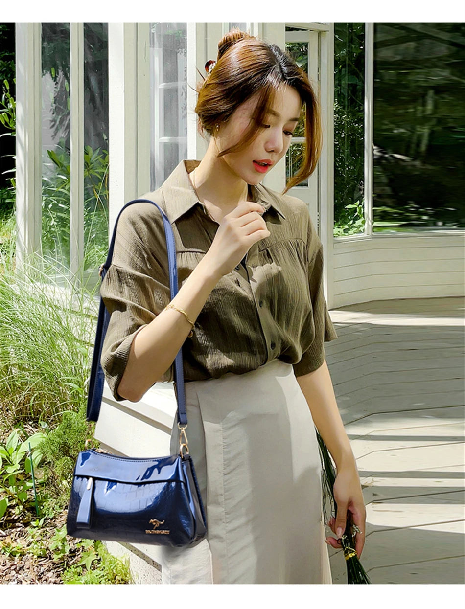 3 Layers Women Handbag Purses Luxury Designer Patent Leather Shoulder Messenger Crossbody Bags for Female Vintage Sac A Main New