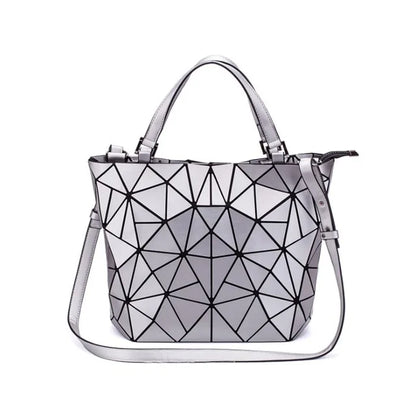Ladies Luminous Bag Geometric Bags for Women 2024 Quilted Shoulder Bags Laser Plain Folding Female Handbags Bolsa Feminina